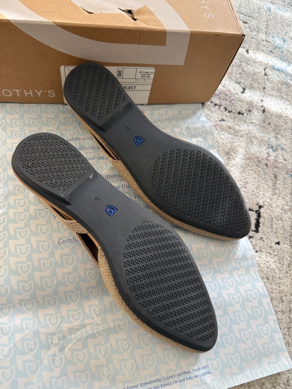 Rothy's Almond Toe Slingback Flats in Prosecco size 6 - Picture 6 of 9